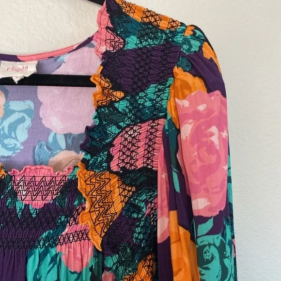 Anthropologie Plenty by Tracy Reece floral long sleeve blouse women’s large - Picture 5 of 6